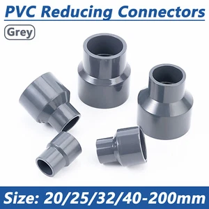 PVC Reducing Straight Connectors Socket Pipe Hose Reducer Coupling Adapter Grey - Picture 1 of 37