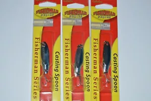 3 cabelas jigs jigging spoons 3/8oz ice fishing kastmaster jig nickel blue - Picture 1 of 4