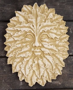 Antikes Wandrelief Blatt grüner Mann aus Sandstein - Bild 1 von 3