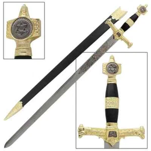 King Solomon Medieval Crusader Replica Short sword Black - Fantasy Overall 29" - Picture 1 of 5