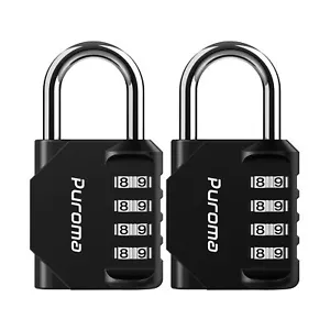 Puroma 2 Pack Combination Lock 4 Digit Locker Lock Outdoor Waterproof Padlock... - Picture 1 of 7
