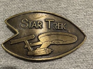 Vintage STAR TREK Copper Belt Buckle USS Enterprise Belt Buckle Collectible - Picture 1 of 6
