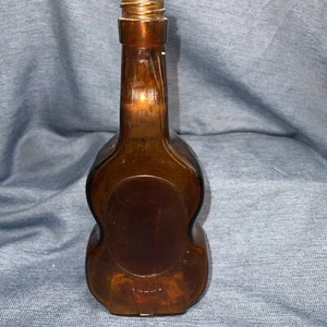 Vintage Brown/Amber Colored Bass/Guitar Shaped Whiskey Bottle - Picture 1 of 6
