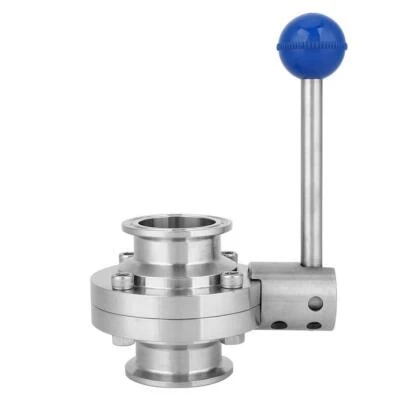 MARKENLOS 1.5" Sanitary Butterfly-Valve Edelstahl Tri-Clamp Silikon Dichtung Sanitärventil