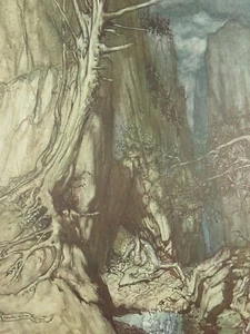 Arthur Rackham Colour Illustration Rhinegold & Valkyrie 1910 Tipped-In Plate #30 - Picture 1 of 8