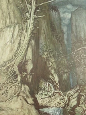 Arthur Rackham Ilustración en Color Oro Rin y Valquiria 1910 Placa Inclinada #30 Foto 1 de 4