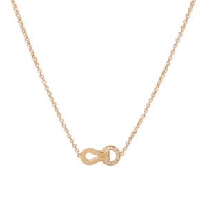 CARTIER Agrafe Diamond Necklace 18K Pink Gold - Picture 1 of 9