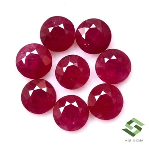 5 mm Natural Ruby Round Cut Lot 08 Pcs 4.96 CTS Mozambique Loose Gemstones - Picture 1 of 5