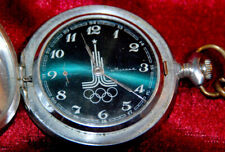 OLYMPIC GAMES 1980 MECHANICAL POCKET WATCH SOVIET VINTAGE ORIGINAL   