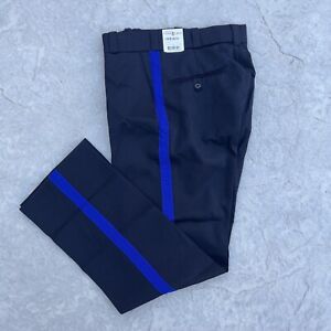 Flying Cross Mens Uniform Pants Navy With Blue Stripe Size 30x31.5 NWT