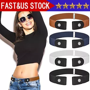 Men Women Buckle-free Elastic Invisible Waist Belt for Jeans No Bulge Hassle - Picture 1 of 22