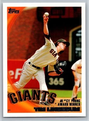 2010 Topps #9 Tim Lincecum NL Cy Young Award Winner San Francisco Giants - Image 1 of 2