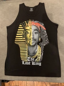 Tupac The Last King Mens Large Black Tank Top Rap 2Pac Egypt Gold Red NWOT - Picture 1 of 7