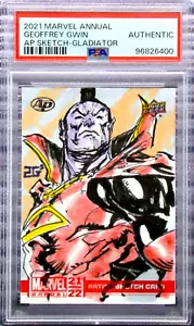 2021 Marvel Annual Gladiator X-Men 1/1 Geoffrey Gwin Auto Sketch Card PSA Auth - Picture 1 of 3