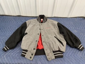 Vintage American Girl Varsity Jacket Youth Small Black, Gray, & Red Lined Coat - Afbeelding 1 van 6