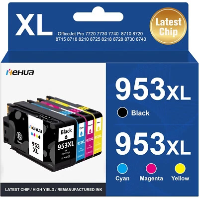 HEHUA Encre Cartouche Compatibile HP953XL OfficeJet 7720 7730 7740 8210 8710 8715 8720