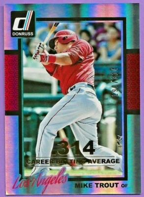 Mike Trout 2014 Donruss Silver Foil Gold Base Career Stat Line Parallel 190 /314 - Image 1 of 2