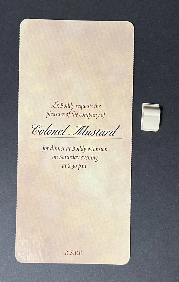 Pista 1998 50 Aniversario Repuesto Coronel Mostaza Invitación y Clip Pieza Foto 1 de 1