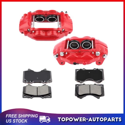 2x Pinzas de freno delanteras para Toyota Sequoia Tundra 2008-2018 con kit de pastillas de cerámica Foto 1 de 4