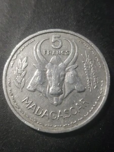 Madagascar 1953 French Overseas Territory 5 francs aluminium 31mm circulated... - Picture 1 of 2
