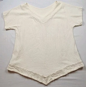 Oh My Gauze! Cremefarbene 3/4 Arm Baumwolle Tunika Oberteil 1 S/M Boho minimalistisch - Bild 1 von 6