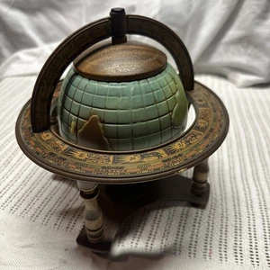 Jim Beam Distilling World Globe Decanter 1980's Zodiac Signs Rotates Empty 8.5" - Picture 1 of 6