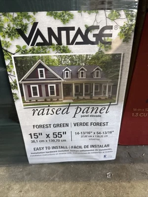 Vantage 2-Pack Raised Panel Exterior Vinyl Shutters 55"L x 15"W-Forest Green  - Image 1 of 2