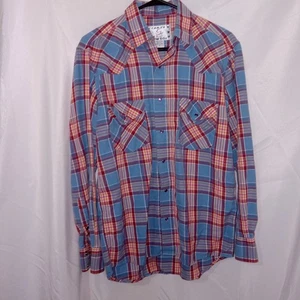 Crazy Cowboy Westen Pearl Snap Flannel Shirt Mens Size Medium NWOT - Picture 1 of 11