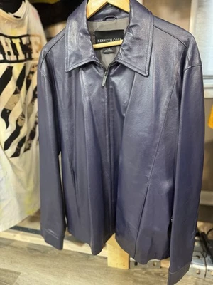 JAQUETA/CASACO DE COURO MASCULINO KENNETH COLE VINTAGE 1999 grande roxo profundo - Colecione - Imagem 1 de 4