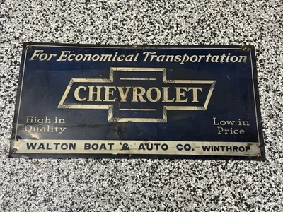 Chevrolet Sign,For Economical Transportation,Vintage Metal Tin - Image 1 of 4