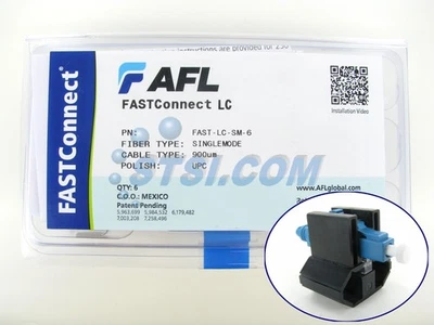 Conector de fibra óptica AFL FAST-LC-SM-6 FastConnect LC SM OS2, paquete de 6 ~ STSI Foto 1 de 4