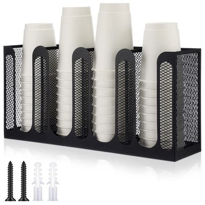 Portavasos y Tapa de Malla Metálica Taza de Papel de Café Dispensador Tapa Soporte Almacenamiento Orga Foto 1 de 4