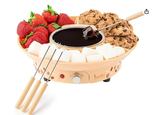 Fondue Pot Electric Set – 10-Oz Chocolate Fondue Kit - Temperature Control, Deta - Picture 1 of 7