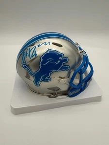 Amik Robertson Autographed Detroit Lions Speed Mini Football Helmet Beckett CoA - Picture 1 of 4