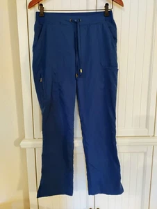 Women's Greys Anatomy By Barco 5 Pocket Drawstring Scrub Pants BLUE P XS - Picture 1 of 12