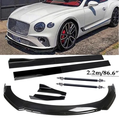 For Bentley Continental Front Bumper Lip Spoiler Splitter Rear Gloss Black Side Foto 1 de 4