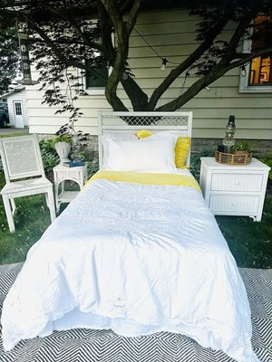 White Wicker Bedroom Set By Lexington - Image 1 of 3