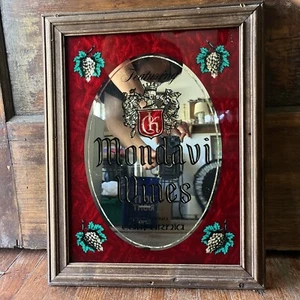 VTG 1990s Mondavi Wines Mirror Sign 19X15 Helena California Red Crest Regal - Picture 1 of 14