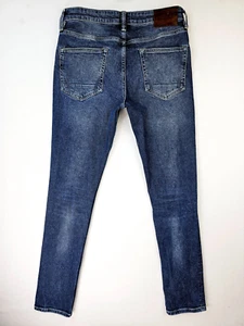 All Saints Size 30X33 Men's Rex Button Fly Logo Tag Blue Denim 5 Pocket Jeans - Picture 1 of 12