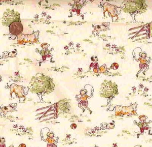 Abigails Album Retro Kinder spielen Bauernhof Riverwoods Stoff - Bild 1 von 1