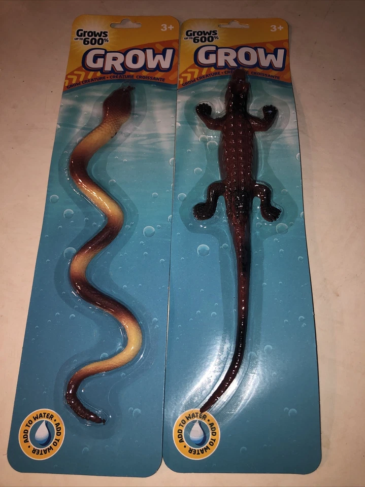 Magic Grow Mega Brown Striped Snake& Alligator Kids Water Play Toy Grows 600 % - Image 1 of 4