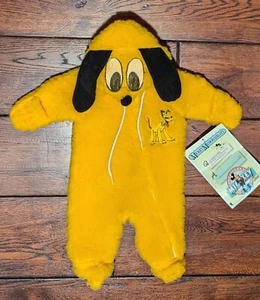 VTG 1985 Disney Babies Baby Pluto Infant One Pc Fleece Pajamas Sz 0-9 months NWT - Picture 1 of 21