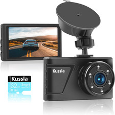 Kussla Dash Cam 1080P FHD Dashcam Front with SD Card, 3”IPS Screen Car Camera