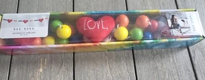 NEW RAE DUNN WOODEN Beads/Plush Hearts 45” Decorative Garland PEACE-LOVE-PRIDE - Picture 1 of 3
