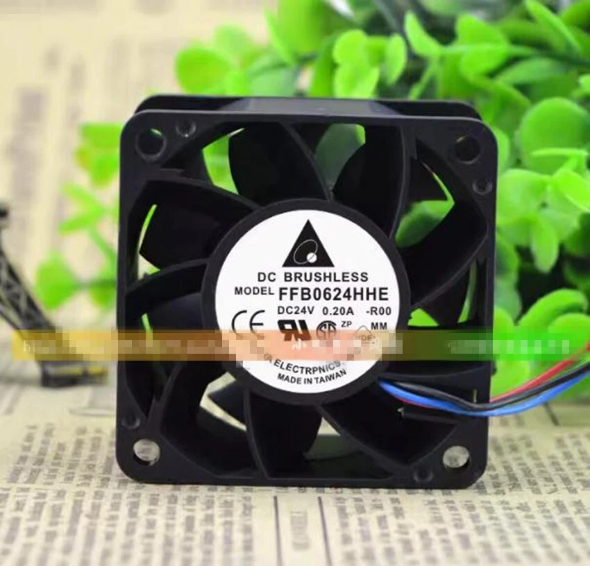 1PC Delta FFB0624HHE 24V 0.20A 3-Pin 6038 inverter cooling fan - Image 1 of 1