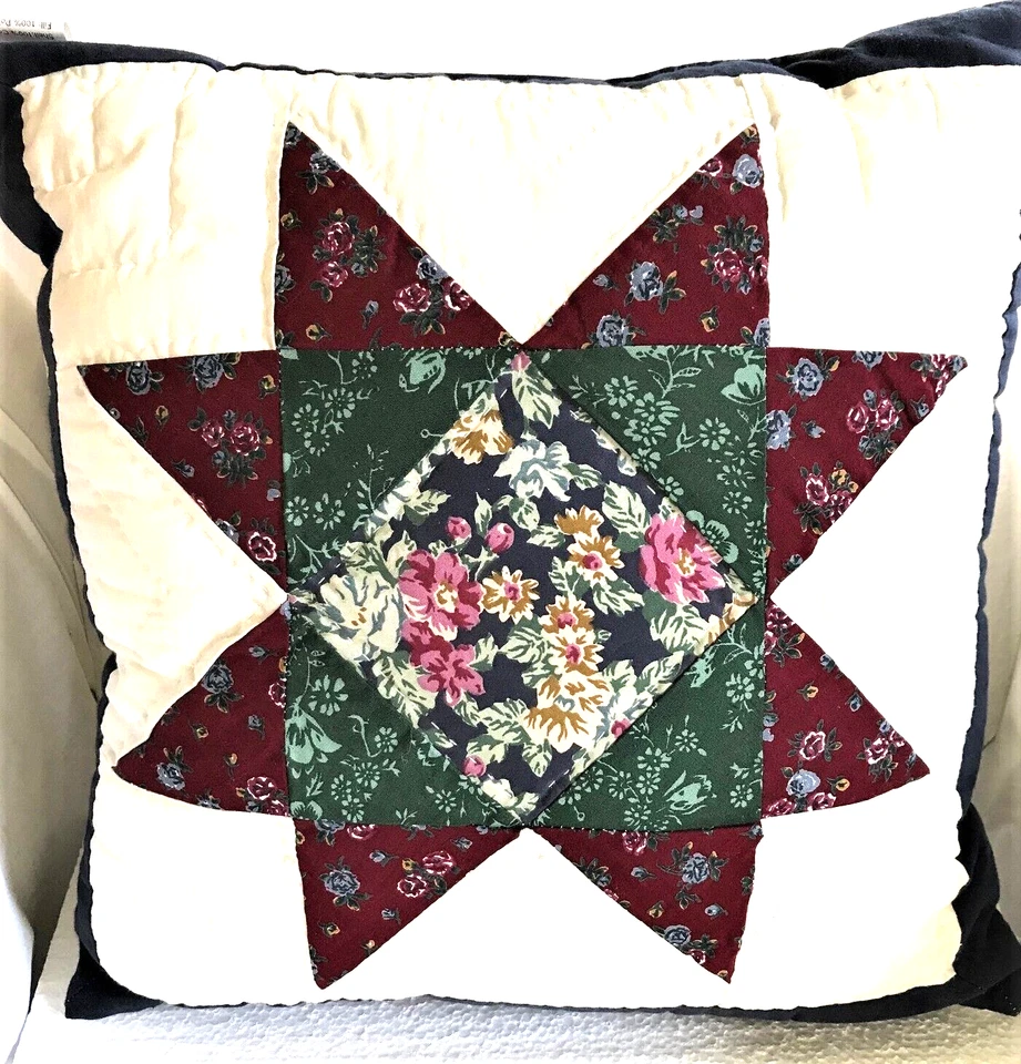 Quilted Star Pillow from American Pacific 16" Square Decorative Throw Pillow - Image 1 of 4