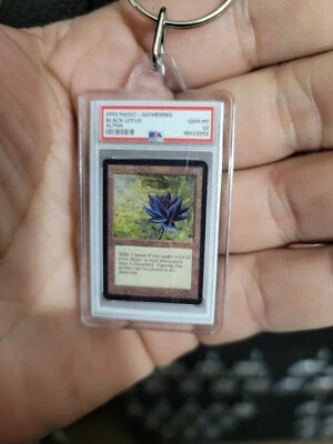 BLACK LOTUS Alpha MTG “gag Keychain ”PSA 10 Keychain Magic The Gathering - Image 1 of 2