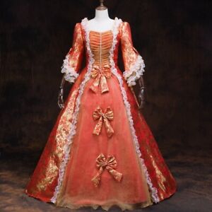 Lady Victorian Dress Costume Medieval Prom Ball Gown Gothic Retro Elegant Chic