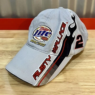 Rusty Wallace #2 NASCAR Hat Miller Lite Racing Chase Authentics Flame Foto 1 de 4