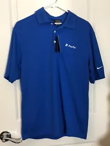 CAMISA POLO PARA HOMBRE PAYPAL BORDADA NIKE GOLF DRI-FIT AZUL MANGA CORTA PEQUEÑA NUEVA - Imagen 1 de 4